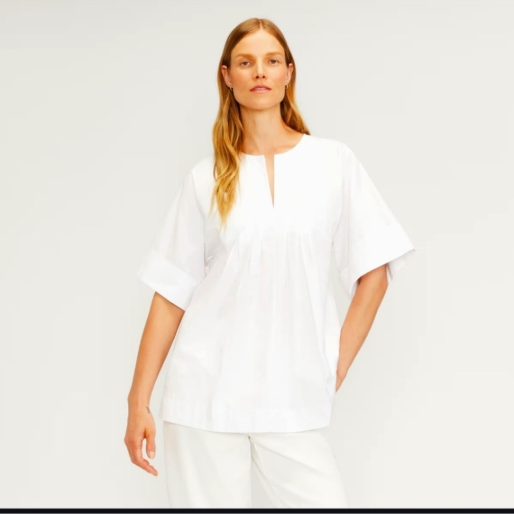 Everlane White Poplin Tunic Blouse